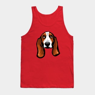 Basset Hound Portrait Drawing Tank Top